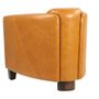 Fauteuils - Fauteuil Georgio en cuir tan, design épuré, compact et élégant - JP2B DECORATION
