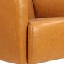 Fauteuils - Fauteuil Georgio en cuir tan, design épuré, compact et élégant - JP2B DECORATION