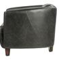 Armchairs - Georgio leather armchair, black, sleek design, compact and elegant - JP2B DECORATION