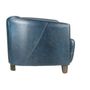 Armchairs - Georgio leather armchair, blue, sleek design, compact and elegant - JP2B DECORATION