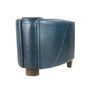 Armchairs - Georgio leather armchair, blue, sleek design, compact and elegant - JP2B DECORATION