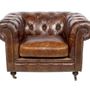 Armchairs - Chesterfield Cigar Armchair in Leather - Vintage Design and Unmatched Comfort - JP2B DECORATION