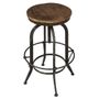 Stools - Bar stool, wood and metal, adjustable seat, industrial design - JP2B DECORATION