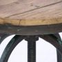 Stools - Bar stool, wood and metal, adjustable seat, industrial design - JP2B DECORATION