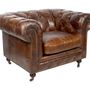 Armchairs - Chesterfield Cigar Armchair in Leather - Vintage Design and Unmatched Comfort - JP2B DECORATION