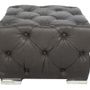 Tabourets - Repose-pied Chester Black en cuir – Design élégant et confortable - JP2B DECORATION