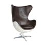 Fauteuils - Fauteuil Jacobs Aéro Black en cuir et aluminium - Design moderne et confortable - JP2B DECORATION