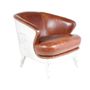 Armchairs - Vegas Aéro Cigar Armchair in Leather and Aluminum - Modern and Chic Style - JP2B DECORATION