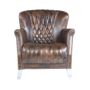 Armchairs - Aero Java Wing Chair in Leather and Aluminium, Vintage Aviator Design - JP2B DECORATION