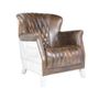 Armchairs - Aero Java Wing Chair in Leather and Aluminium, Vintage Aviator Design - JP2B DECORATION