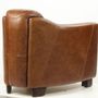 Armchairs - The Prestigious Armchair in Vintage Leather - Comfort and Retro Style - JP2B DECORATION