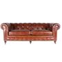 Sofas - Chesterfield Cigar 3-Seater Leather Sofa - Classic Design and Comfort - JP2B DECORATION