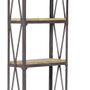 Shelves - Industrial shelf, wood and metal, 220 cm, robust design - JP2B DECORATION