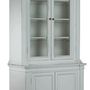 Bibliothèques - Buffet 2 corps en bois blanc vieilli, design rustique, 215 cm - JP2B DECORATION