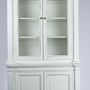 Bibliothèques - Buffet 2 corps en bois blanc vieilli, design rustique, 215 cm - JP2B DECORATION
