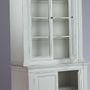 Bibliothèques - Buffet 2 corps en bois blanc vieilli, design rustique, 215 cm - JP2B DECORATION