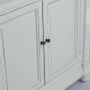 Bibliothèques - Buffet 2 corps en bois blanc vieilli, design rustique, 215 cm - JP2B DECORATION