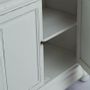 Bibliothèques - Buffet 2 corps en bois blanc vieilli, design rustique, 215 cm - JP2B DECORATION