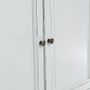 Bibliothèques - Buffet 2 corps en bois blanc vieilli, design rustique, 215 cm - JP2B DECORATION