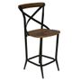 Chairs - Bar stool II, wood and metal, industrial design - JP2B DECORATION