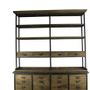 Bookshelves - Industrial bookshelf in metal and pine, 231 cm, 12 drawers, natural wood - JP2B DECORATION