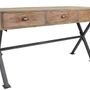 Desks - Industrial desk in metal and recycled wood, 150 cm, 3 drawers, vintage style - JP2B DECORATION