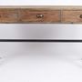 Desks - Industrial desk in metal and recycled wood, 150 cm, 3 drawers, vintage style - JP2B DECORATION