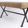 Desks - Industrial desk in metal and recycled wood, 150 cm, 3 drawers, vintage style - JP2B DECORATION