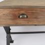 Desks - Industrial desk in metal and recycled wood, 150 cm, 3 drawers, vintage style - JP2B DECORATION