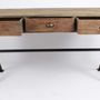 Desks - Industrial desk in metal and recycled wood, 150 cm, 3 drawers, vintage style - JP2B DECORATION