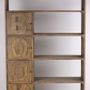 Bookshelves - BOOK Shelf in Recycled Elm Wood, 180 cm, 4 Shelves - JP2B DECORATION