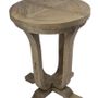 Dining Tables - Elm wood pedestal table, 78 cm, vintage natural style - JP2B DECORATION