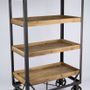 Sideboards - Industrial vintage cart in metal and recycled wood, 170 cm - JP2B DECORATION
