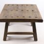Coffee tables - Industrial vintage trestle coffee table in recycled wood, 110 cm - JP2B DECORATION