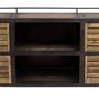 Sideboards - Industrial sideboard in metal and recycled wood, 170 cm, vintage style - JP2B DECORATION
