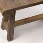 Coffee tables - Industrial vintage trestle coffee table in recycled wood, 110 cm - JP2B DECORATION