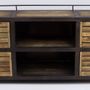 Sideboards - Industrial sideboard in metal and recycled wood, 170 cm, vintage style - JP2B DECORATION