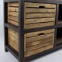 Sideboards - Industrial sideboard in metal and recycled wood, 170 cm, vintage style - JP2B DECORATION