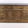 Buffets - Enfilade de métier en bois recyclé, 160 cm, 10 tiroirs, style vintage industriel - JP2B DECORATION