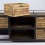 Sideboards - Industrial sideboard in metal and recycled wood, 170 cm, vintage style - JP2B DECORATION