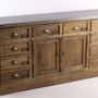 Buffets - Enfilade de métier en bois recyclé, 160 cm, 10 tiroirs, style vintage industriel - JP2B DECORATION
