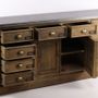 Buffets - Enfilade de métier en bois recyclé, 160 cm, 10 tiroirs, style vintage industriel - JP2B DECORATION
