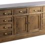 Buffets - Enfilade de métier en bois recyclé, 160 cm, 10 tiroirs, style vintage industriel - JP2B DECORATION