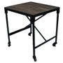 Other tables - Industrial side table, black metal and wood, 62 cm - JP2B DECORATION