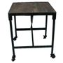 Other tables - Industrial side table, black metal and wood, 62 cm - JP2B DECORATION