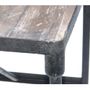 Other tables - Industrial side table, black metal and wood, 62 cm - JP2B DECORATION