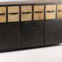 Sideboards - Industrial buffet in metal and recycled wood, 160 cm, 8 drawers - JP2B DECORATION
