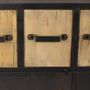 Sideboards - Industrial buffet in metal and recycled wood, 160 cm, 8 drawers - JP2B DECORATION