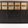 Sideboards - Industrial buffet in metal and recycled wood, 160 cm, 8 drawers - JP2B DECORATION