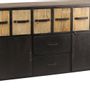 Sideboards - Industrial buffet in metal and recycled wood, 160 cm, 8 drawers - JP2B DECORATION